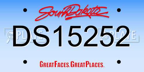 DS15252 South Dakota License Plate