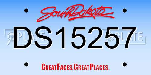 DS15257 South Dakota License Plate