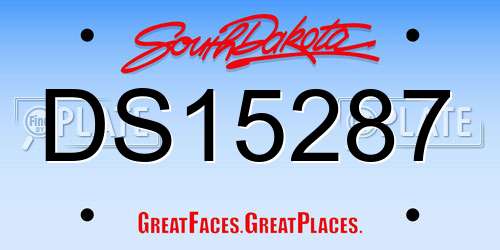 DS15287 South Dakota License Plate
