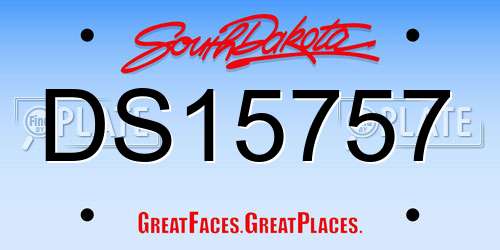 DS15757 South Dakota License Plate