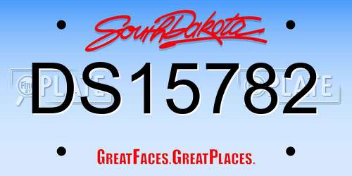 DS15782 South Dakota License Plate