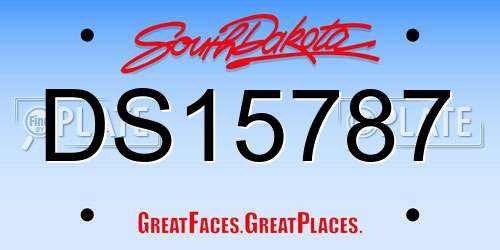 DS15787 South Dakota License Plate
