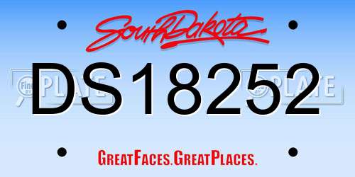 DS18252 South Dakota License Plate
