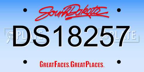 DS18257 South Dakota License Plate