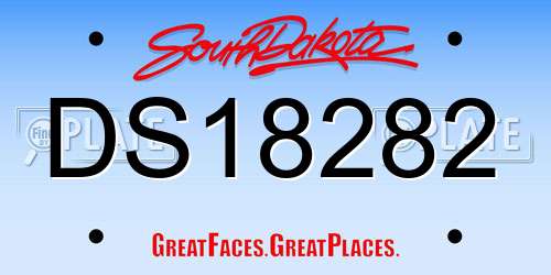 DS18282 South Dakota License Plate