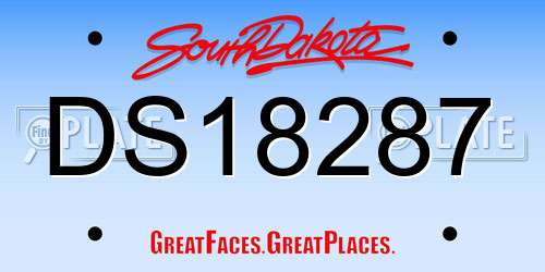 DS18287 South Dakota License Plate