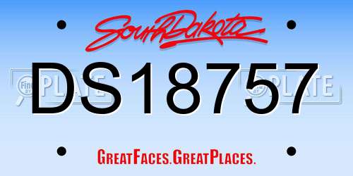 DS18757 South Dakota License Plate