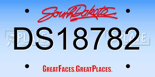 DS18782 South Dakota License Plate