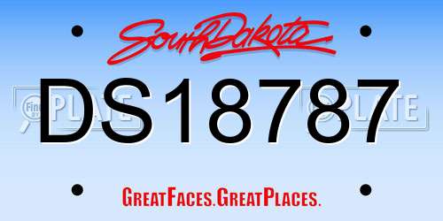 DS18787 South Dakota License Plate