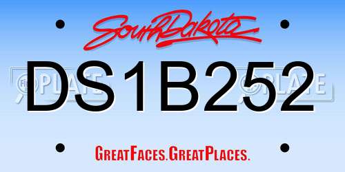 DS1B252 South Dakota License Plate