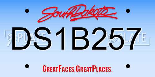 DS1B257 South Dakota License Plate