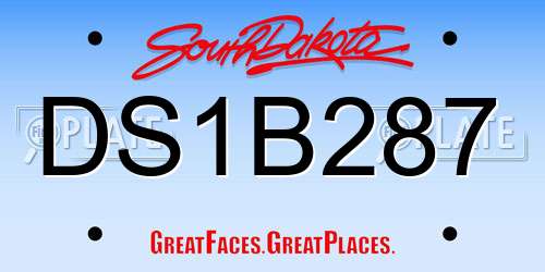 DS1B287 South Dakota License Plate