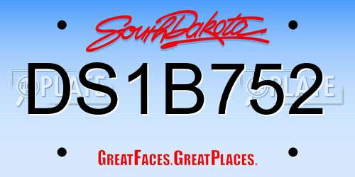 DS1B752 South Dakota License Plate