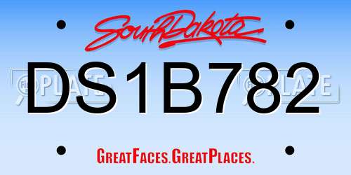 DS1B782 South Dakota License Plate