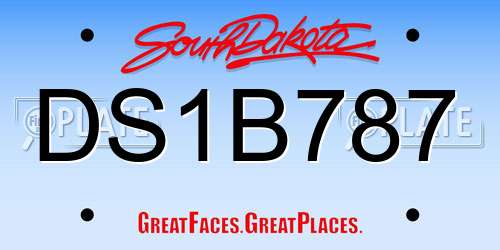 DS1B787 South Dakota License Plate