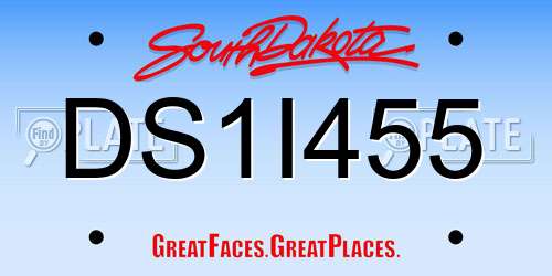DS1I455 South Dakota License Plate