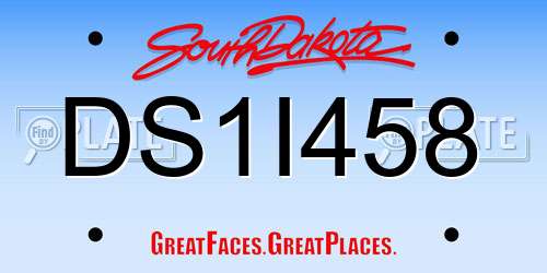 DS1I458 South Dakota License Plate