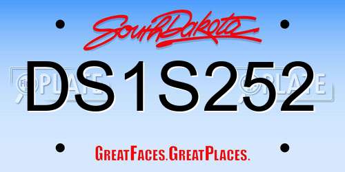 DS1S252 South Dakota License Plate