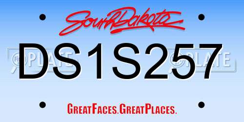 DS1S257 South Dakota License Plate