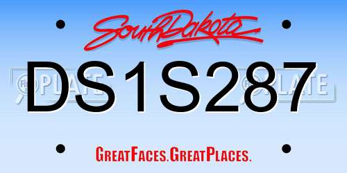 DS1S287 South Dakota License Plate