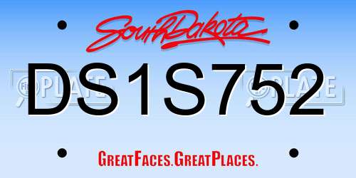 DS1S752 South Dakota License Plate