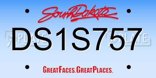DS1S757 South Dakota License Plate