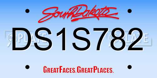 DS1S782 South Dakota License Plate