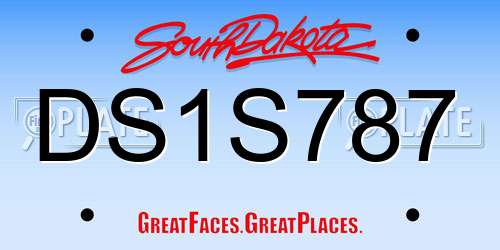 DS1S787 South Dakota License Plate