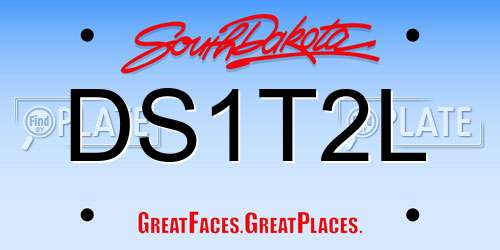 DS1T2L South Dakota License Plate