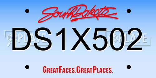DS1X502 South Dakota License Plate