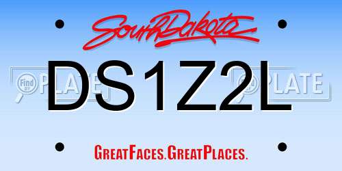 DS1Z2L South Dakota License Plate