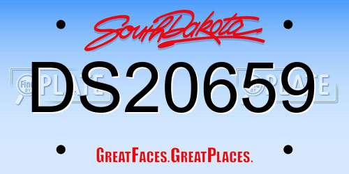 DS20659 South Dakota License Plate