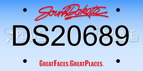 DS20689 South Dakota License Plate