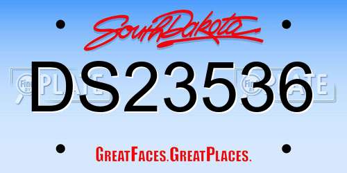 DS23536 South Dakota License Plate