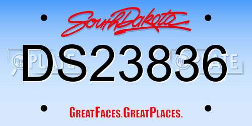 DS23836 South Dakota License Plate
