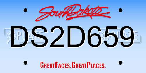 DS2D659 South Dakota License Plate