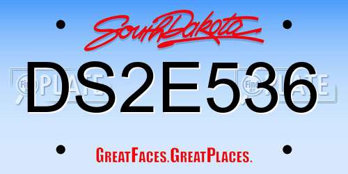 DS2E536 South Dakota License Plate
