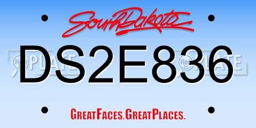 DS2E836 South Dakota License Plate