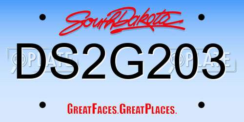 DS2G203 South Dakota License Plate