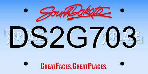 DS2G703 South Dakota License Plate