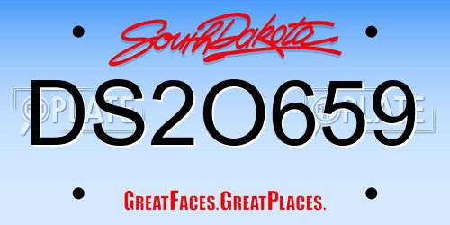 DS2O659 South Dakota License Plate