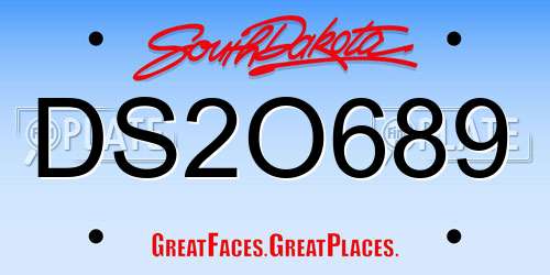 DS2O689 South Dakota License Plate