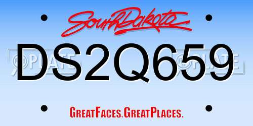 DS2Q659 South Dakota License Plate