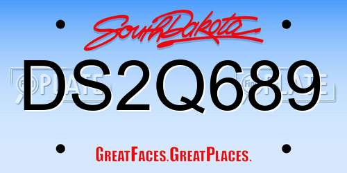DS2Q689 South Dakota License Plate