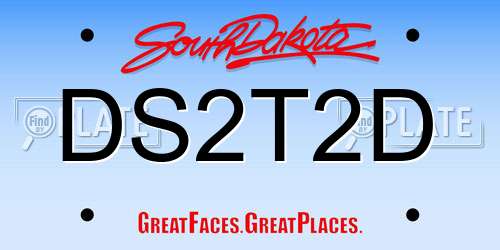 DS2T2D South Dakota License Plate