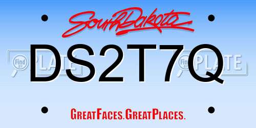 DS2T7Q South Dakota License Plate