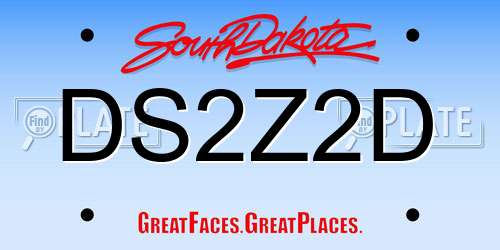 DS2Z2D South Dakota License Plate