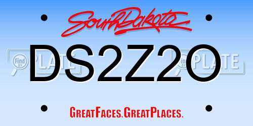 DS2Z2O South Dakota License Plate
