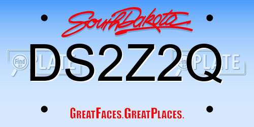 DS2Z2Q South Dakota License Plate