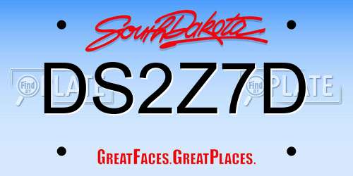 DS2Z7D South Dakota License Plate